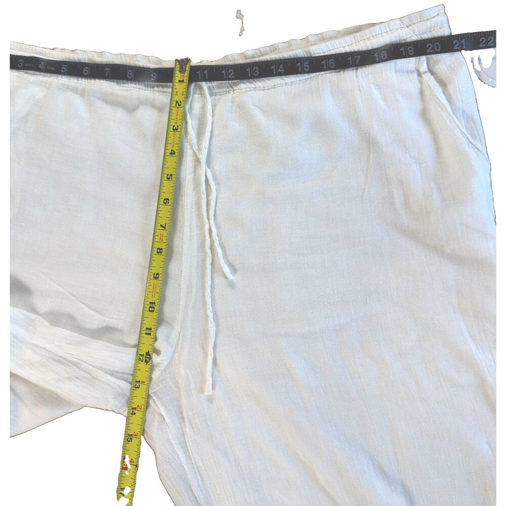 The Gandy Boutique White 100% Cotton Gauze Wide Leg Cropped Pants Free Size OS - Picture 6 of 8